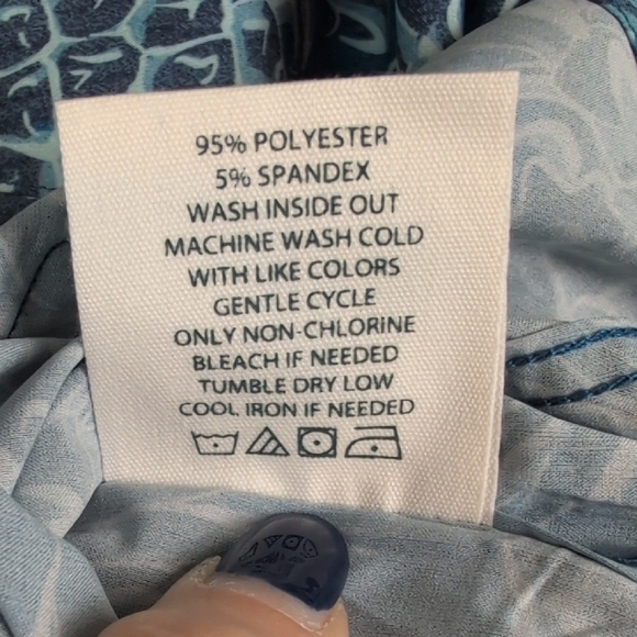 Simply Southern Blue Pineapple Casual Button Down Shirt - Picture 7 of 7